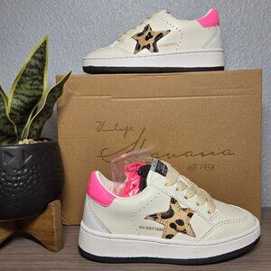 NEW!!! Vintage Havana Ariella Sneakers White Leopard Multi – Size 10 Toddler